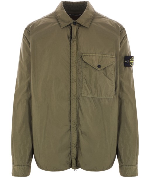 Stone Island - Surchemise crinkle kaki ou a consommer sur place