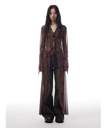 Grunge Boho-Cardigan for Women Light Summer Coat with Pattern à prix réduit toute l'année