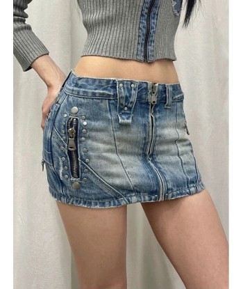 Summer Y2K Jeans Skirt in Gyaru Style with Low Waist Le MVP de beaucoup