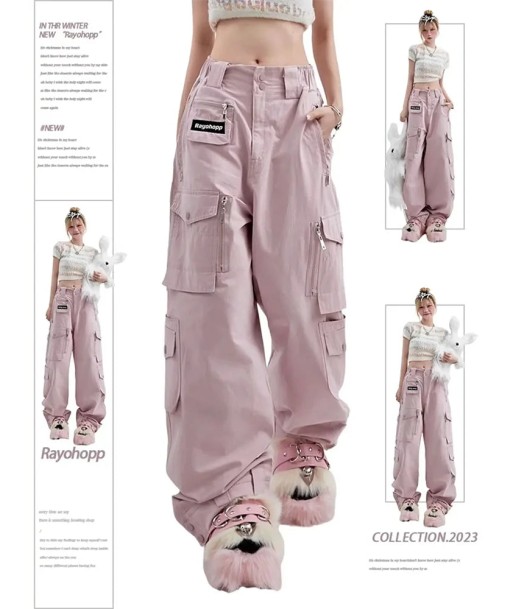 Rosa Y2K Cargo Pants with Oversized Cut en stock