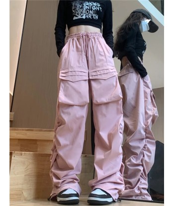 Ladies Cargo Pants in Pink Baggy High-Waist in Harajuku Style livraison et retour toujours gratuits