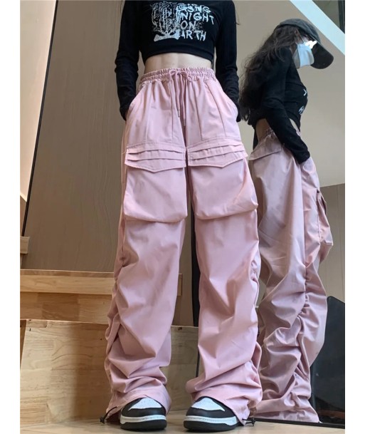 Ladies Cargo Pants in Pink Baggy High-Waist in Harajuku Style livraison et retour toujours gratuits