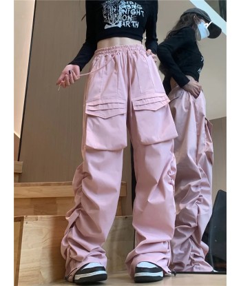 Ladies Cargo Pants in Pink Baggy High-Waist in Harajuku Style livraison et retour toujours gratuits