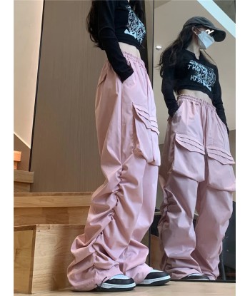 Ladies Cargo Pants in Pink Baggy High-Waist in Harajuku Style livraison et retour toujours gratuits