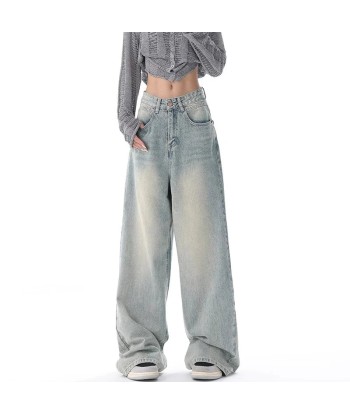 Y2k Wide Leg High Waist Jeans in Light Blue acheter