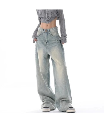 Y2k Wide Leg High Waist Jeans in Light Blue acheter