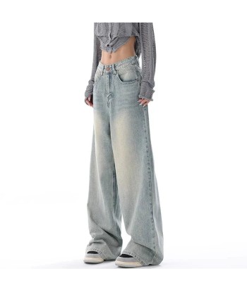 Y2k Wide Leg High Waist Jeans in Light Blue acheter