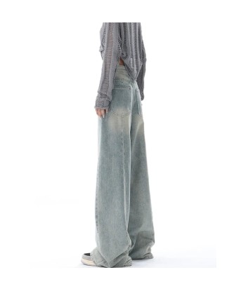 Y2k Wide Leg High Waist Jeans in Light Blue acheter