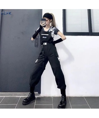 Highwaist Techwear Cargo Pants for Women in Harajuku Style acheter