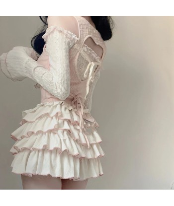 Lolita set with ruffled skirt & crop top in Gothic style le des métaux précieux