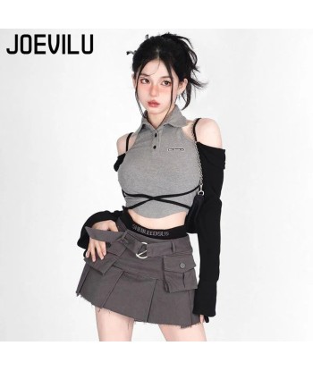 E-Girl Polo Neck Two-Piece with Bare Shoulder & Pleated Skirt pour bénéficier 