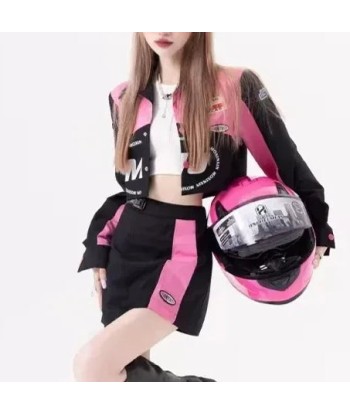 Two-piece set with jacket and skirt in black & pink est présent 