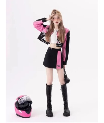 Two-piece set with jacket and skirt in black & pink est présent 