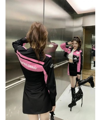 Two-piece set with jacket and skirt in black & pink est présent 