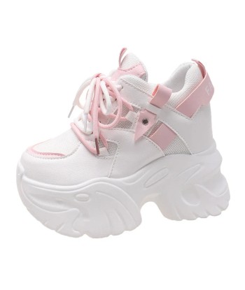 Pink Plateau Sneakers in Soft Girl Style – Lace-Up Shoes for Autumn une grave pollution 