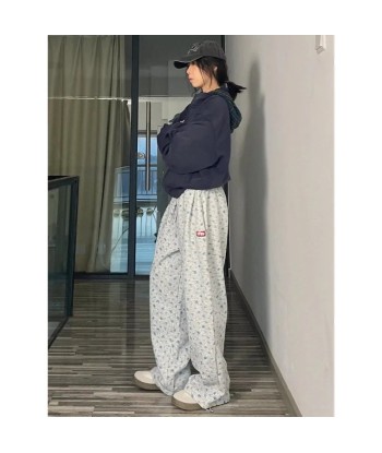 Flower Pattern Oversized Korean Style Jogging Pants for Women en linge