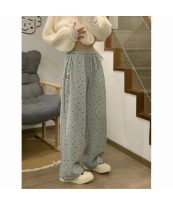 Flower Pattern Oversized Korean Style Jogging Pants for Women en linge