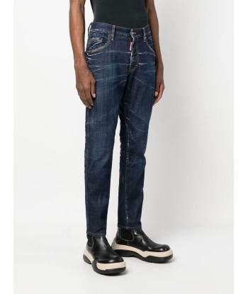 DSQUARED2 - Jean Skinny bleu à effet délavé Dans la société mordern