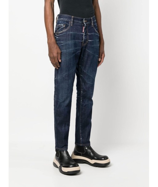 DSQUARED2 - Jean Skinny bleu à effet délavé Dans la société mordern