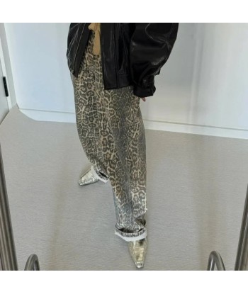 Y2K Leo-Print Baggy Jeans for Women À commander