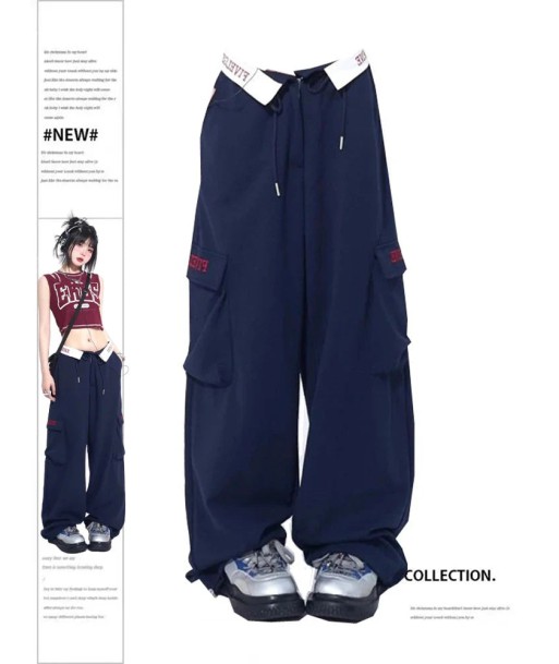 Vintage Y2K Cargo Pants for Women in Blue plus qu'un jeu 