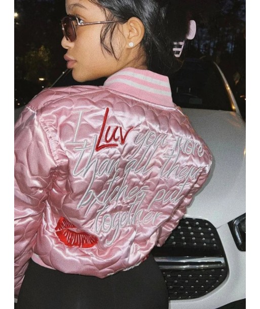 Y2K Bomber Jacket for Women with Embroidery – Trendy Streetwear l'achat 