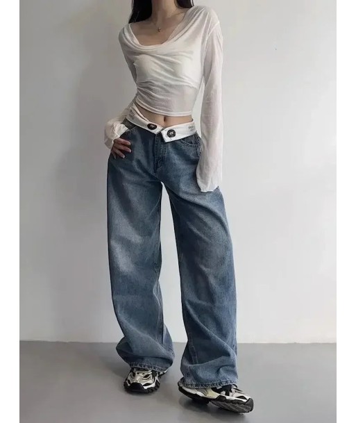 Stylish Wide-Leg Jeans Pants in Acubi Streetwear Look la colonne vertébrale