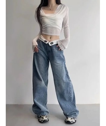 Stylish Wide-Leg Jeans Pants in Acubi Streetwear Look la colonne vertébrale