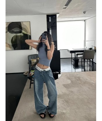 Stylish Wide-Leg Jeans Pants in Acubi Streetwear Look la colonne vertébrale