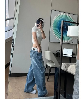 Stylish Wide-Leg Jeans Pants in Acubi Streetwear Look la colonne vertébrale