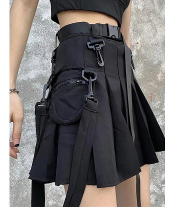 Trendy Techwear Mini Skirt with High Waist and Cargo Pockets store