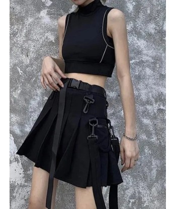 Trendy Techwear Mini Skirt with High Waist and Cargo Pockets store