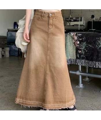 Maxi skirt in brown with high waist in fairy-grunge style JUSQU'A -70%! 