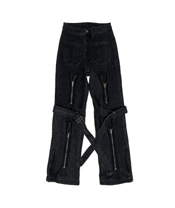 Black grunge jeans with zippers and studs JUSQU'A -70%! 