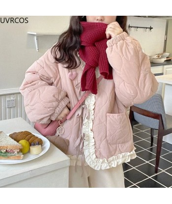 Korean style jacket with ruffled collar for women solde