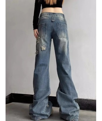 Vintage Aesthetic Baggy Jeans Denim Pants in Y2K Style pas cher 