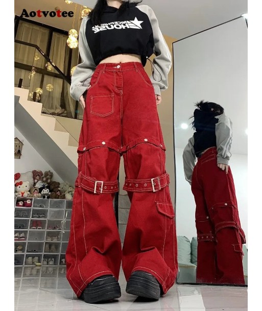 Ladies' jeans with wide legs and high waist in Y2K style Jusqu'à 80% De Réduction