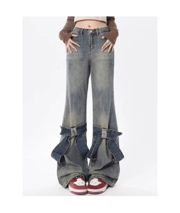 Y2K Vintage Jeans with Bow Patchwork and Flare shop