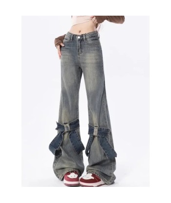 Y2K Vintage Jeans with Bow Patchwork and Flare shop