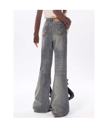 Y2K Vintage Jeans with Bow Patchwork and Flare shop