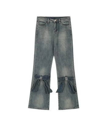 Y2K Vintage Jeans with Bow Patchwork and Flare shop