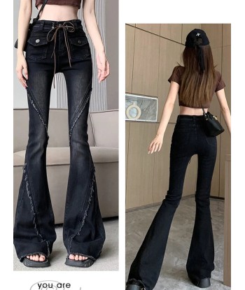 Ladies Vintage Flared Trousers with Lace and High Waist sur le site 