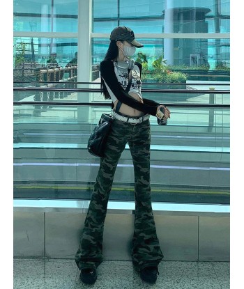 Patterned Baggy Pants in Grunge Style with High Waist acheter