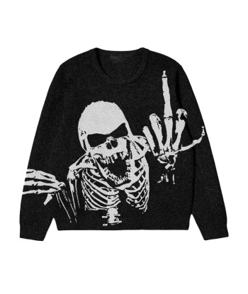 Unisex Gothic Oversize Pullover with Skeleton Print for Winter vente chaude votre 