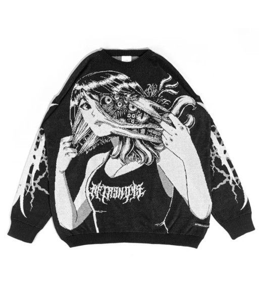 Alternative Unisex Gothic Sweater with Graphic Print suggérées chez