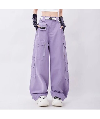 Y2K Retro Lilac Overalls with Wide Leg and High Waist de l' environnement