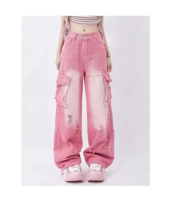 Ripped Jeans in Pink - High Waist Straight Cut for the Soft-Girl Look votre