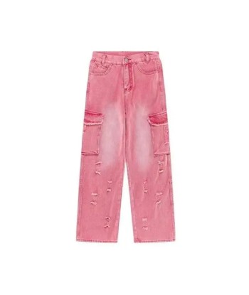 Ripped Jeans in Pink - High Waist Straight Cut for the Soft-Girl Look votre