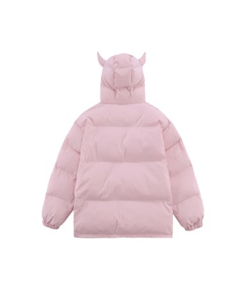 E-Girl Winter Jackets with Devil Horns – Hip-Hop Puffer Coats Pour