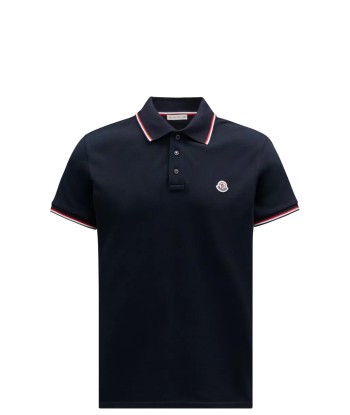 MONCLER - Polo bleu nuit rembourrage situé sous